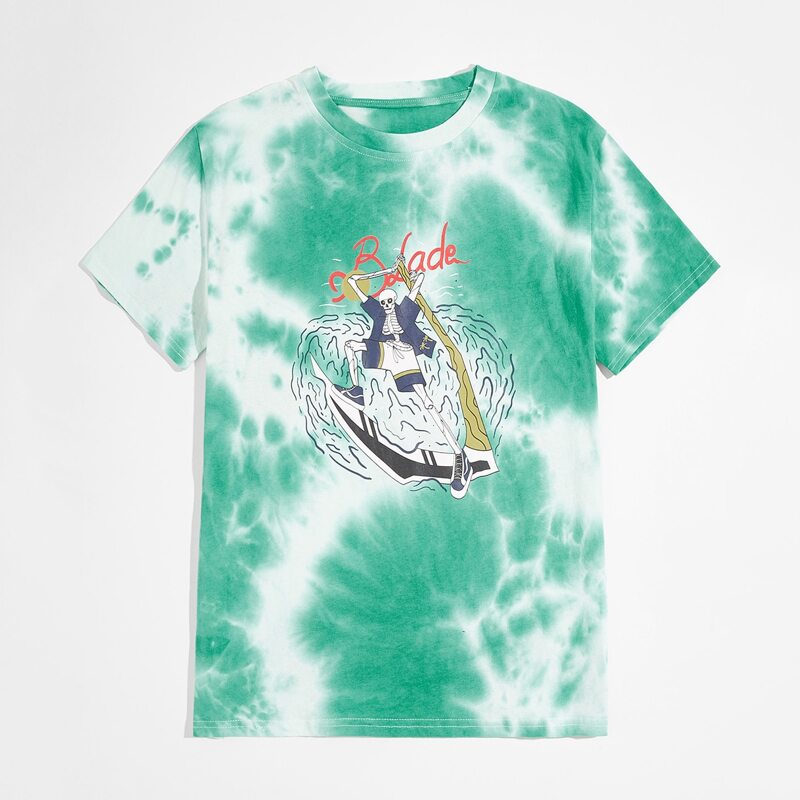 

Guys Skull Graphic Tie Dye Tee, Multicolor