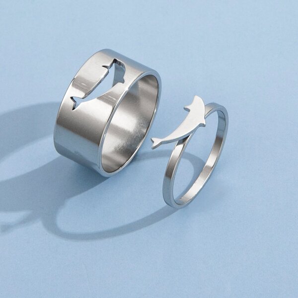 

2pcs Simple Ring, Silver
