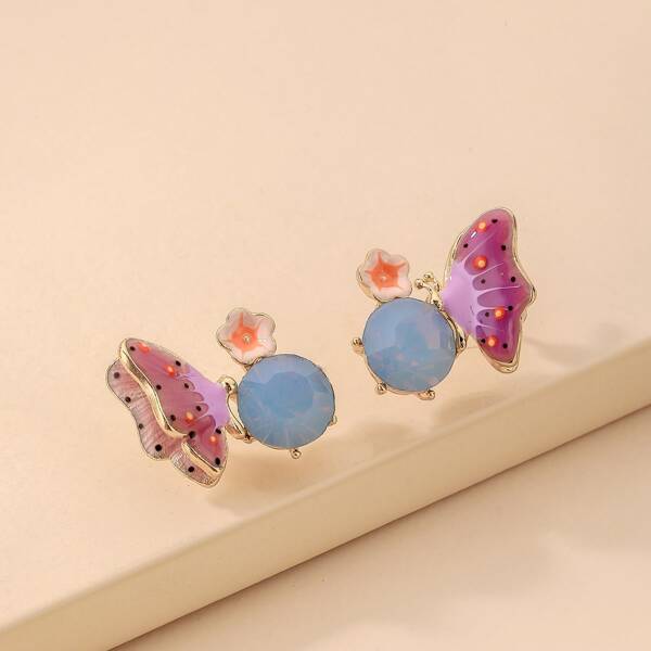 

Girls Butterfly Design Earrings, Purple