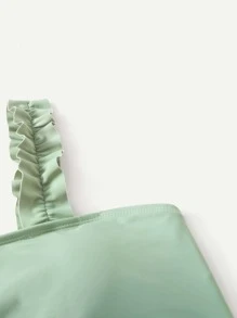 Girls Frill Trim Bikini Top - Mint Green - View 3