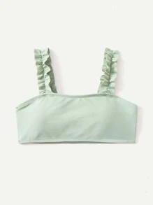 Girls Frill Trim Bikini Top - Mint Green - View 5
