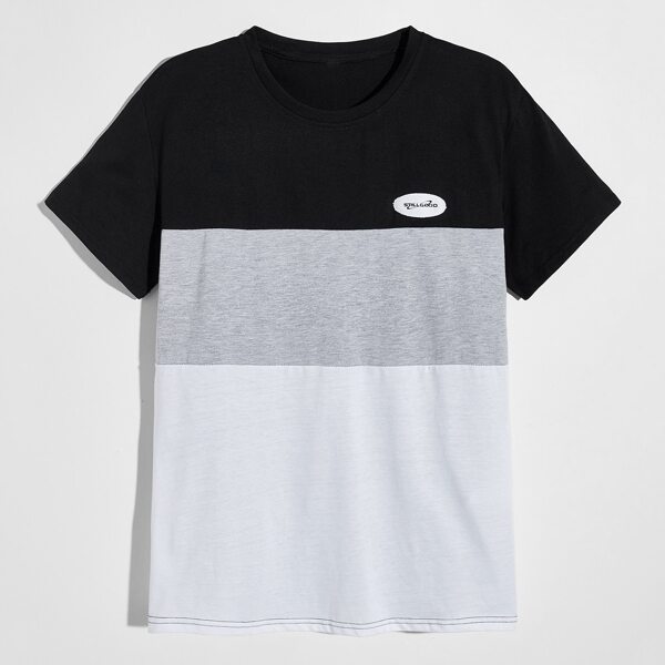 

Men Colorblock Letter Graphic Tee, Multicolor