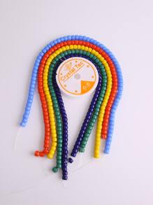 340pcs Bead & 1roll Crystal Tec Stretch Cord - Multicolor - View 1