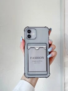 Clear Phone Case With Card Slot Compatible With IPhone 11,IPhone 13,IPhone 14 Pro Max - Grey - View 2