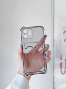Clear Phone Case With Card Slot Compatible With IPhone 11,IPhone 13,IPhone 14 Pro Max - Grey - View 3