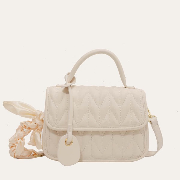 

Stitch Detail Top Handle Satchel Bag, Beige