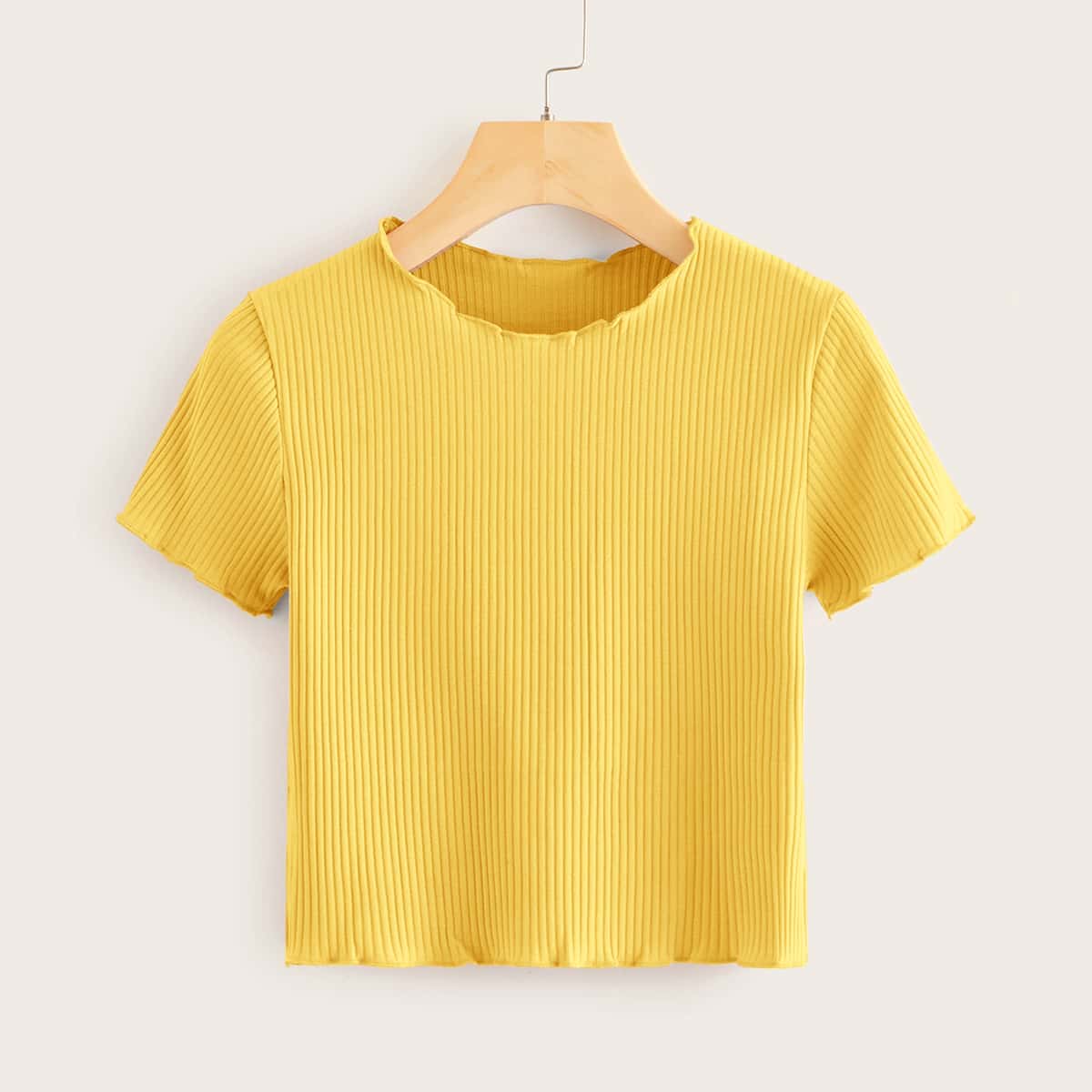 

Solid Ribbed Tee, Yellow