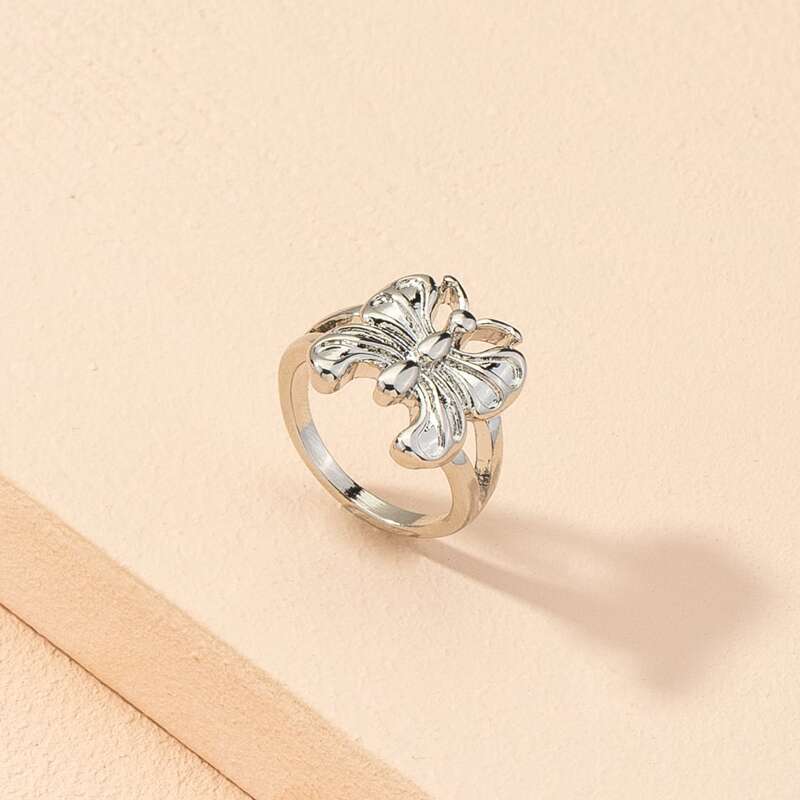 

1pc Butterfly Ring, Silver