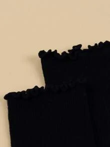 Plain Crew Socks - Black - View 2