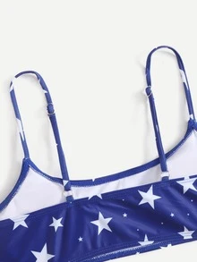 星形印花比基尼，适合夏季海滩度假 - 寶藍色 - 查看 5