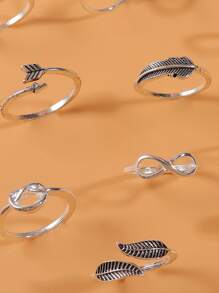 12入組星星裝飾戒指 - 銀色 - 查看 3