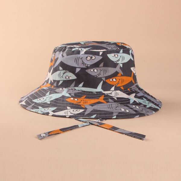 

Toddler Kids Cartoon Shark Graphic Bucket Hat, Multicolor