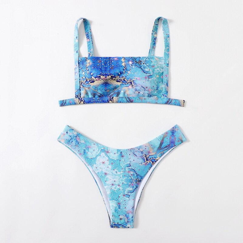 

All Over Print Bikini Swimsuit, Blue