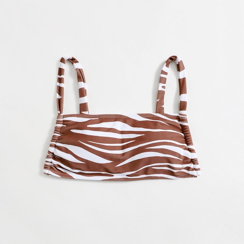

Zebra Stripe Bikini Top, Multicolor