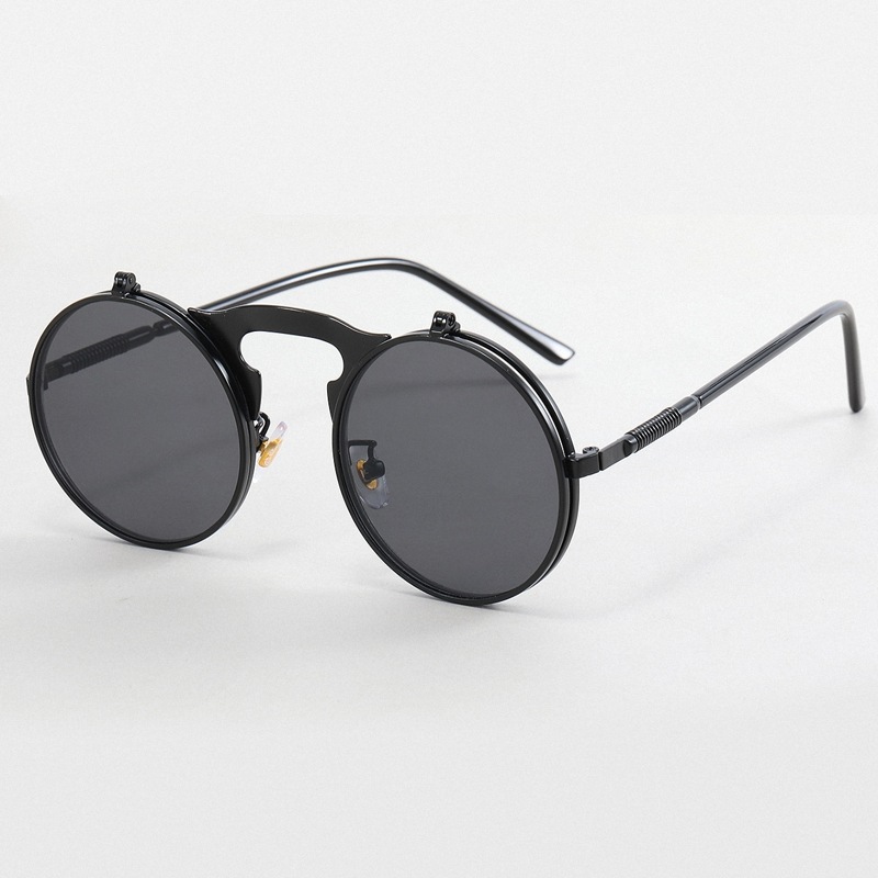 

Guys Round Frame Sunglasses, Black