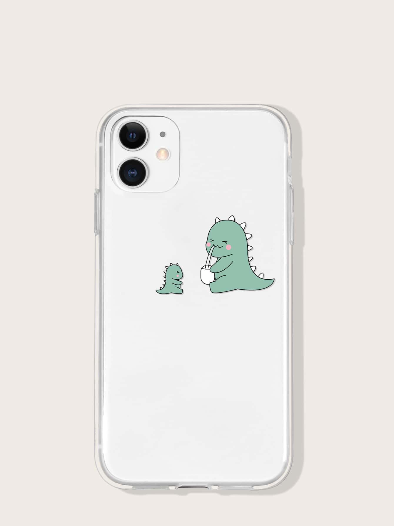 Cartoon Dinosaur Clear Phone Case - Clear - View 1
