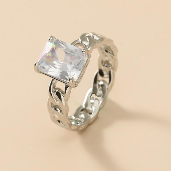 

Gemstone Decor Ring, Silver