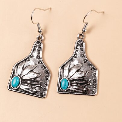 Turquoise Decor Drop Earrings