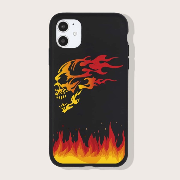 

Skull Pattern Phone Case, Black