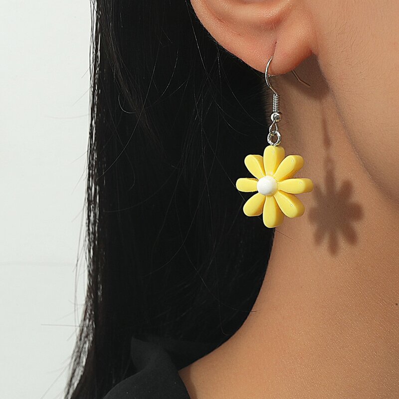 

Flower Drop Earrings, Yellow