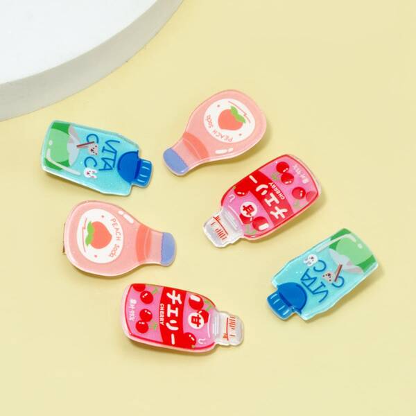 

6pcs Toddler Girls Cartoon Hair Clip, Multicolor