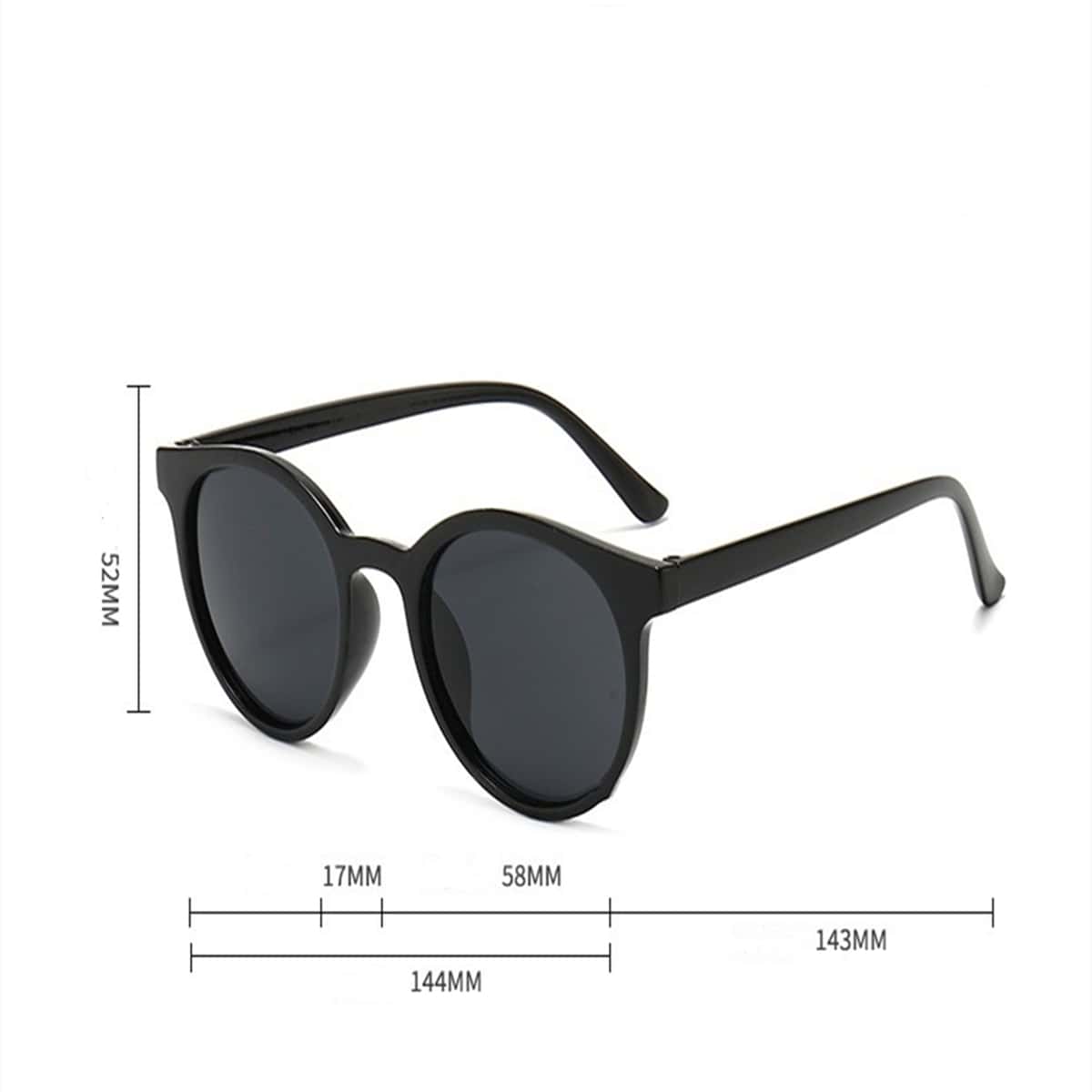 

2pairs Round Frame Sunglasses, Black coffee brown