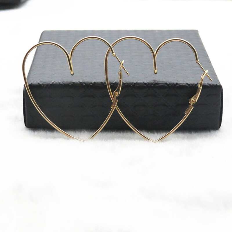 

Heart Shaped Hook Earrings, Gold
