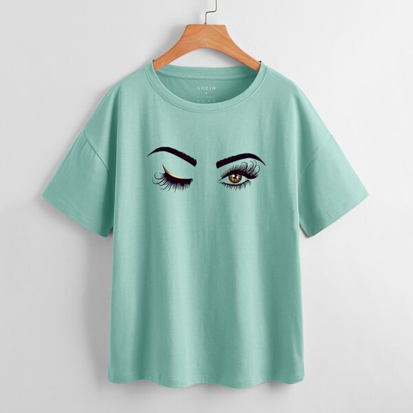 

Figure Graphic Drop Shoulder Tee, Mint green