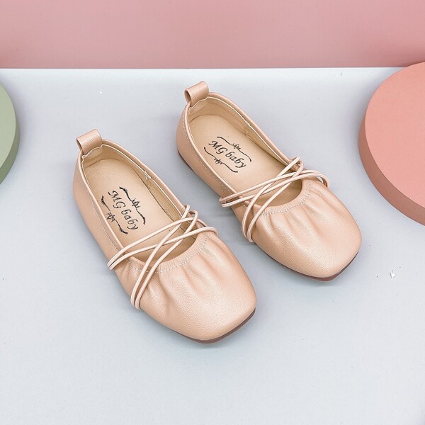 

Toddler Girls Square Toe Ruched Flats, Pink