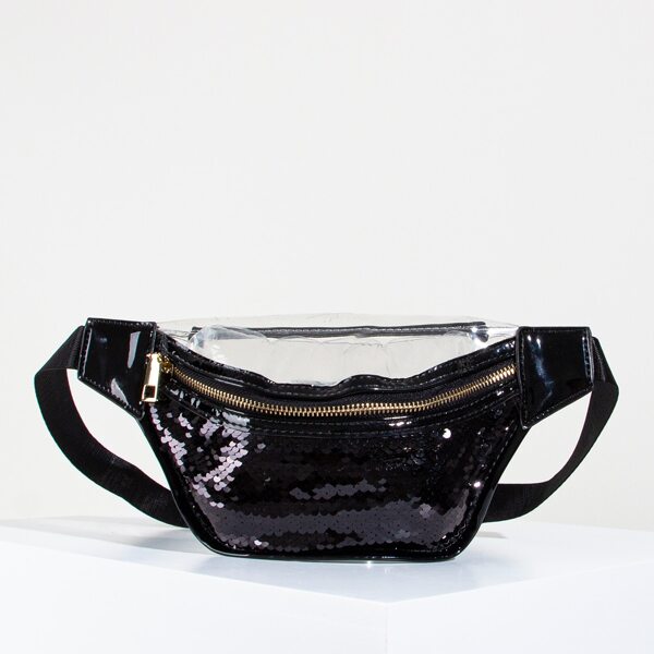 

Sequins Fanny Pack, Black