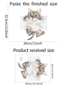 貓咪圖案牆貼 - 彩色 - 查看 2
