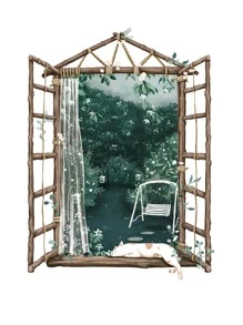 貓咪圖案牆貼 - 彩色 - 查看 2