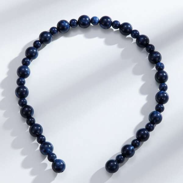 

Round Beaded Headband, Black