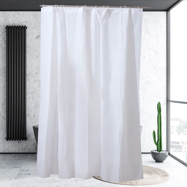 

Solid Color Shower Curtain, White
