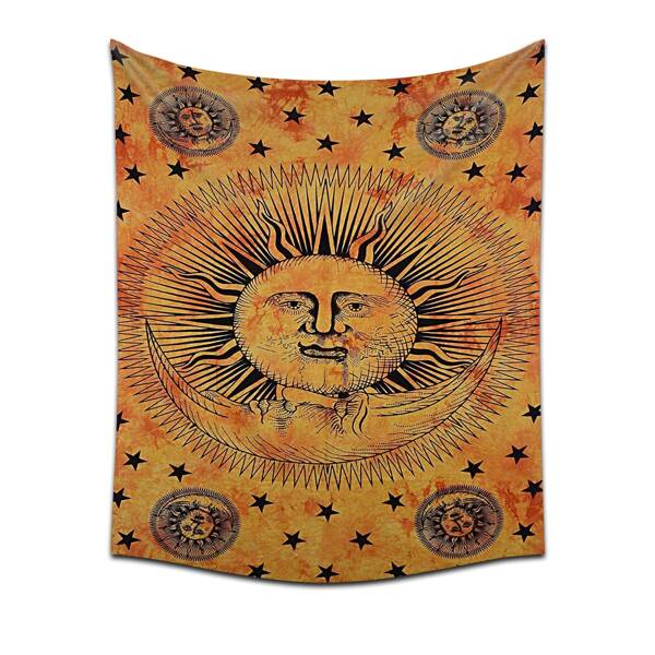 

Moon & Star Print Tapestry, Yellow