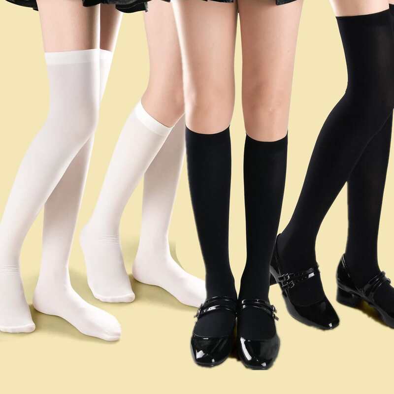 

4pairs Minimalist Over The Calf Socks, Black and white