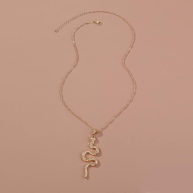 

Snake Pendant Necklace, Gold