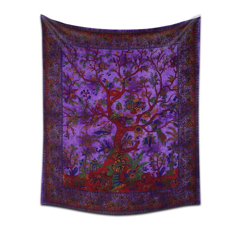 

Tree Print Tapestry, Purple