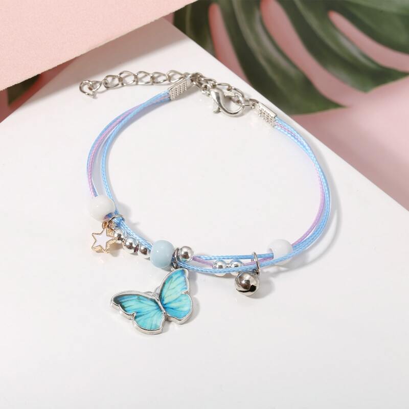 

Butterfly Rope Bracelet, Baby blue