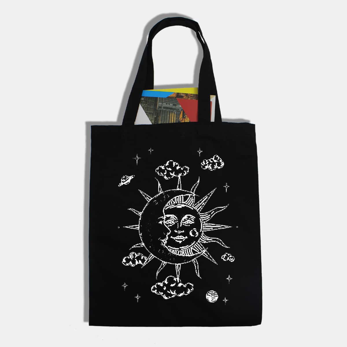 

Moon & Sun Tote Bag, Black