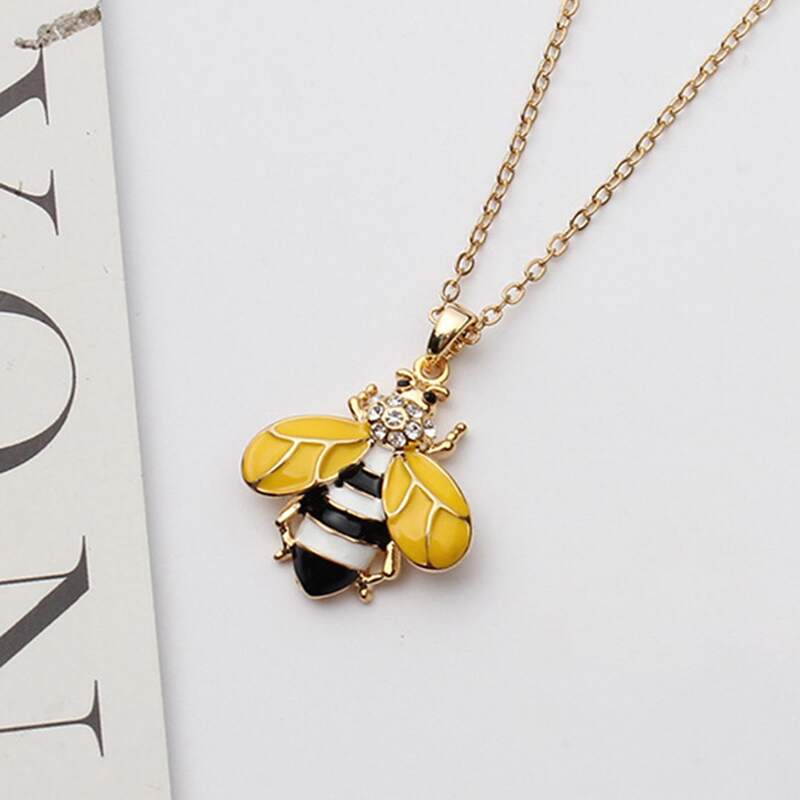 

Rhinestone Bee Pendant Necklace, Yellow