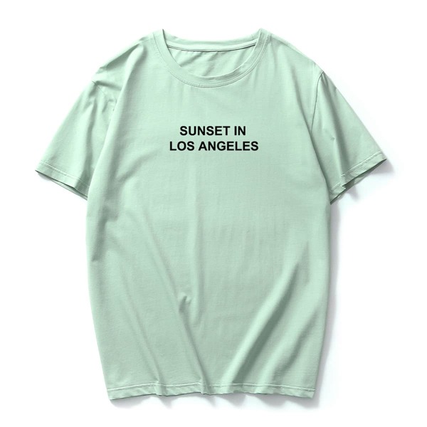 

Men Street View And Letter Graphic Tee, Mint green