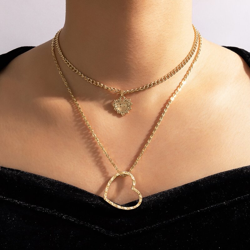 

Heart Layered Necklace, Gold