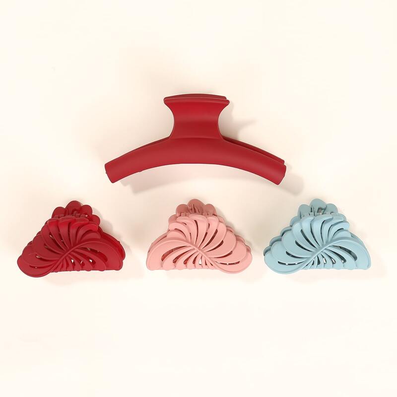 

4pcs Solid Hair Claw, Multicolor