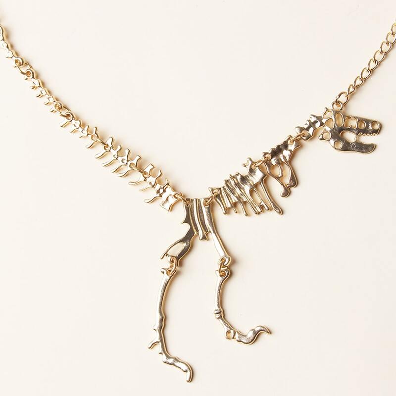 

Dinosaur Pendant Necklace, Gold