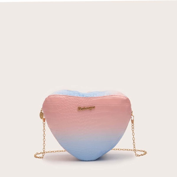 

Ombre Heart Design Chain Bag, Multicolor