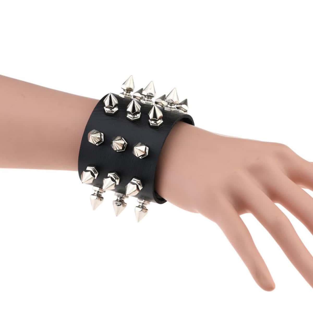 

Spiked Wide Bracelet, Black