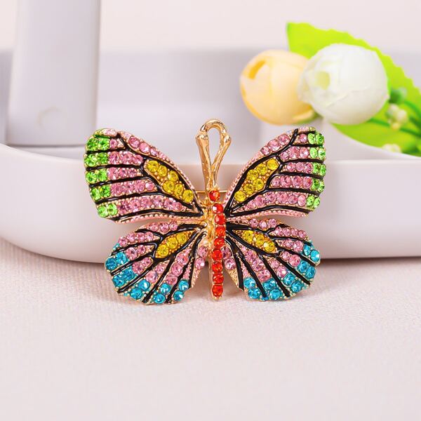 

Rhinestone Animal Drop Brooch, Multicolor