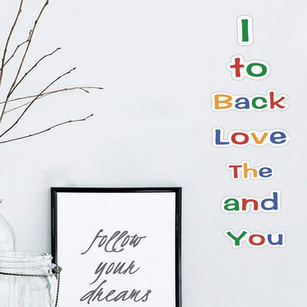 

Slogan Graphic Glow Sticker, Multicolor