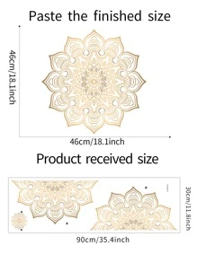 曼陀羅圖案牆貼 - 金色 - 查看 2